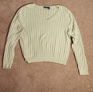 Light green v-neck sweater